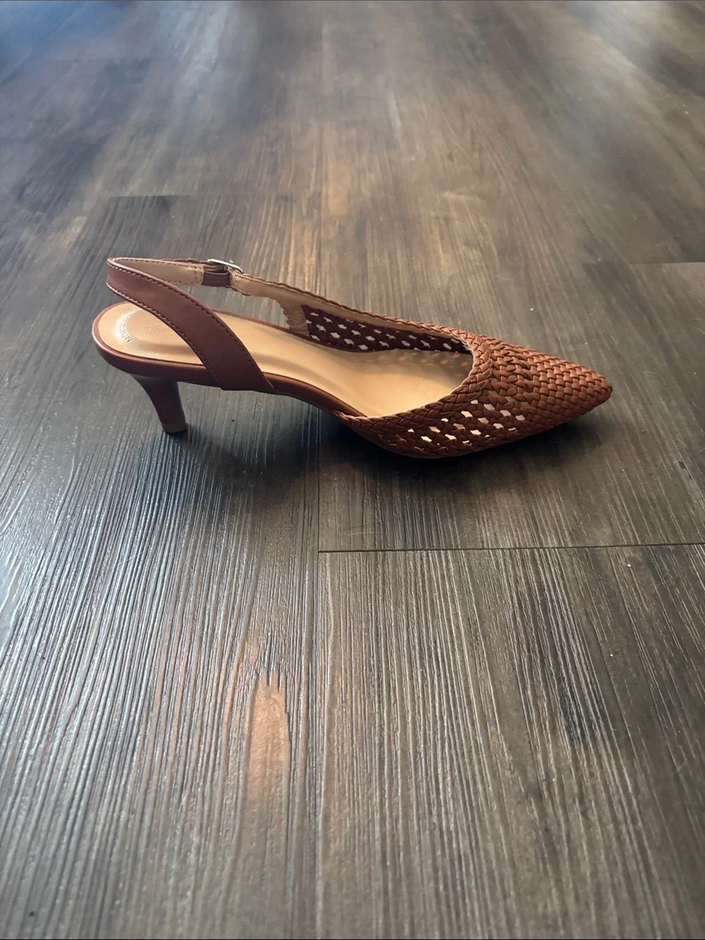 Woven Pointed Slingback Mules - Brown - Picture 5 of 6